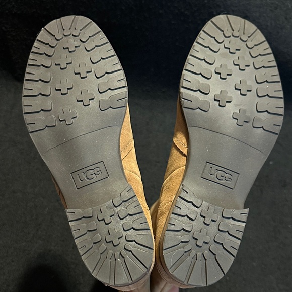 UGG Women's Below the Knee Tan Suede Boots - Picture 3 of 5